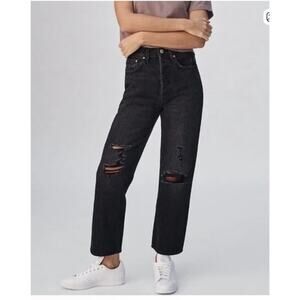 Denim Forum Black Jeans Joni High Rise Loose Sz 26